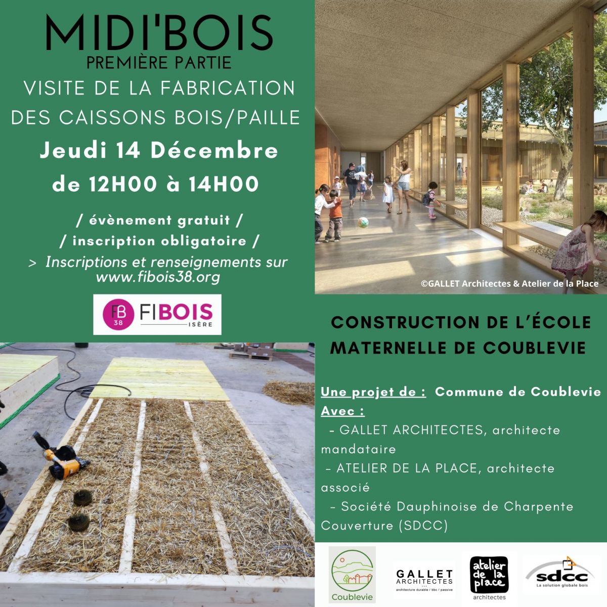 MIDI'BOIS : jeudi 14 décembre à Varces (Ateliers de SDCC)